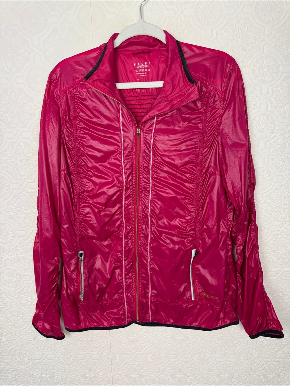 Falke Ergonomic Sport System Pink Lightweight Running Jacket Large Windbreaker